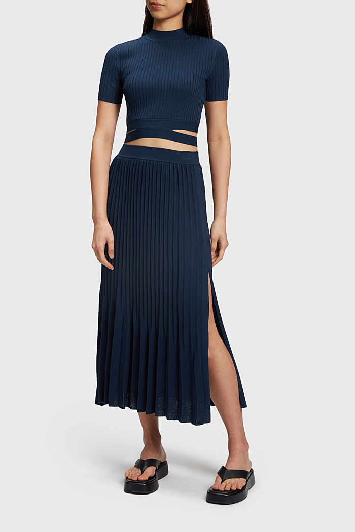 Pleated top, NAVY, detail-asia image number 2