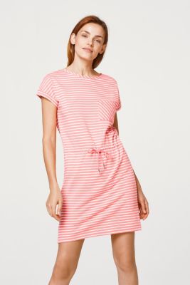 Esprit - Jersey dress with a breast pocket and a drawstring waist at ...