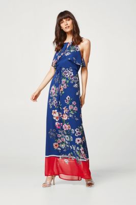 Esprit - Chiffon maxi dress with a floral print at our Online Shop