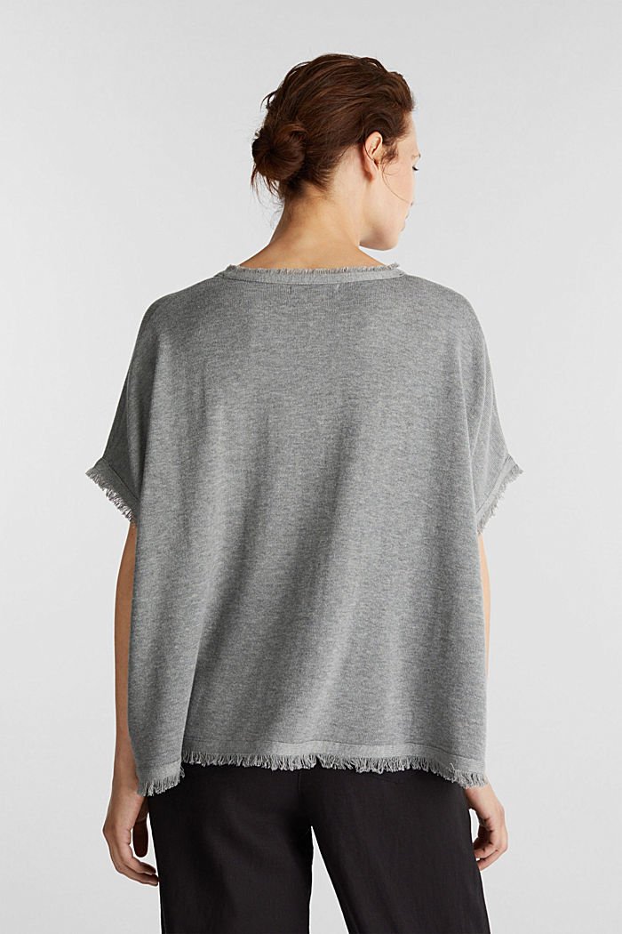 Con lana: poncho a maglia, GREY, detail image number 4