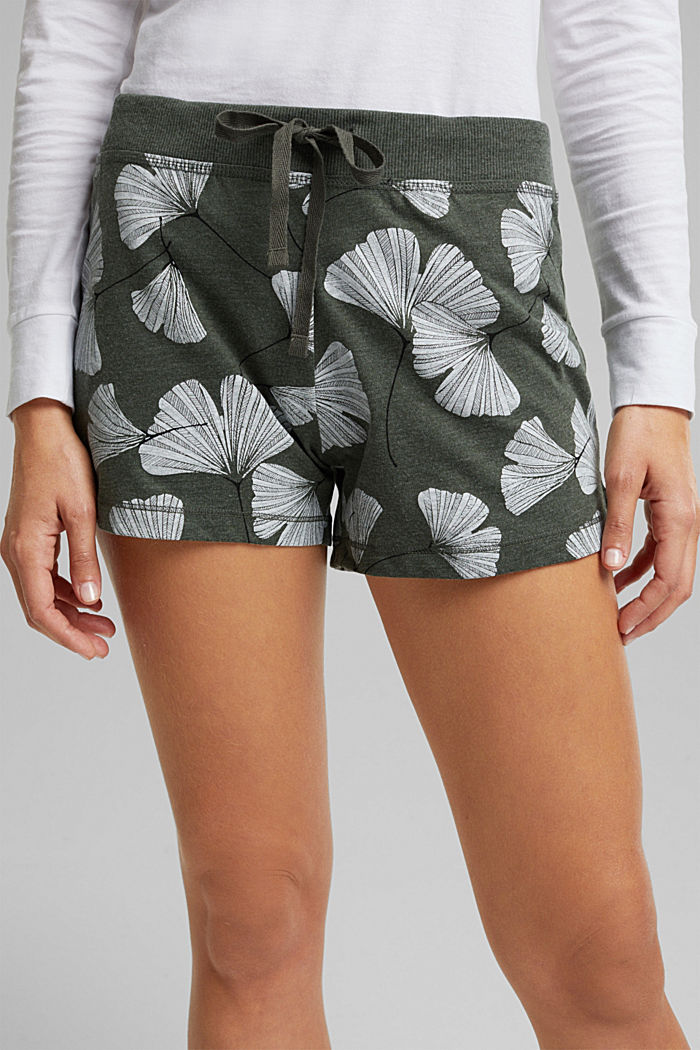 Pyjama shorts with organic cotton, LIGHT KHAKI, detail image number 2