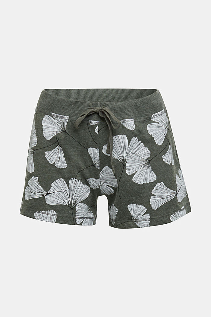 Pyjama shorts with organic cotton, LIGHT KHAKI, detail image number 6