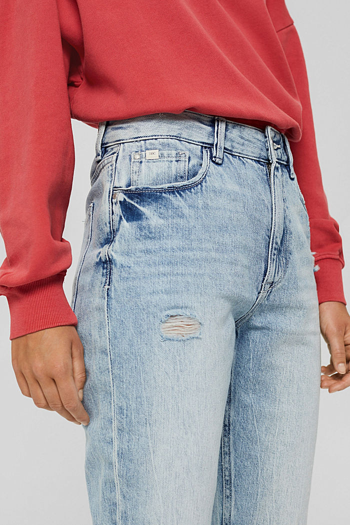 Mom jeans made of 100% organic cotton, BLUE LIGHT WASHED, detail image number 2