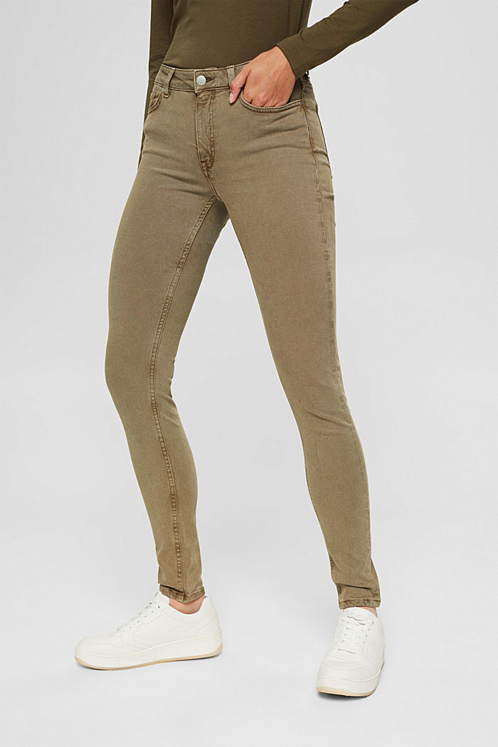 In misto lyocell: pantaloni in twill molto elasticizzato, LIGHT KHAKI, detail image number 0