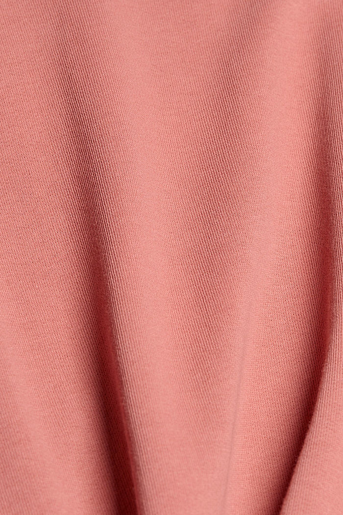 Mixed material sweatshirt dress, CORAL, detail image number 4