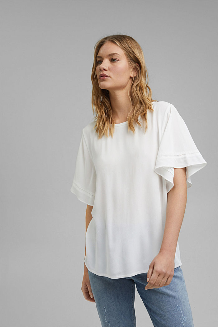 Short sleeve blouse made of LENZING™ ECOVERO™