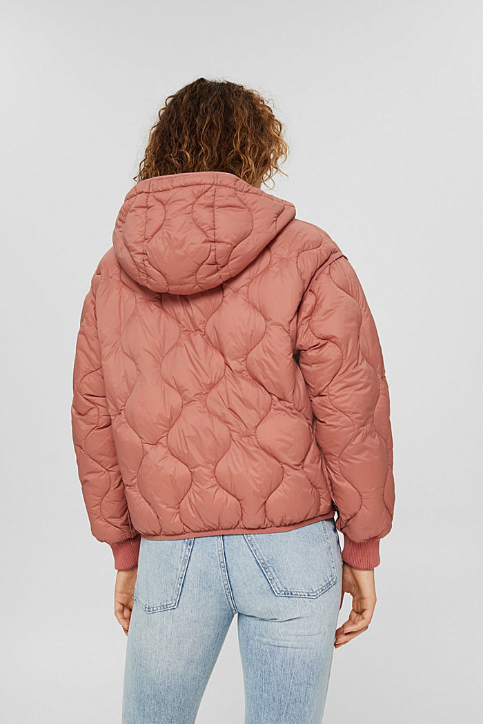 Made of recycled material: Jacket with patterned quilting, CORAL, detail image number 3