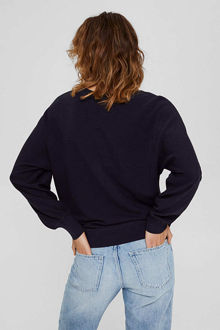 Pullover in 100% cotone biologico, NAVY, detail image number 3
