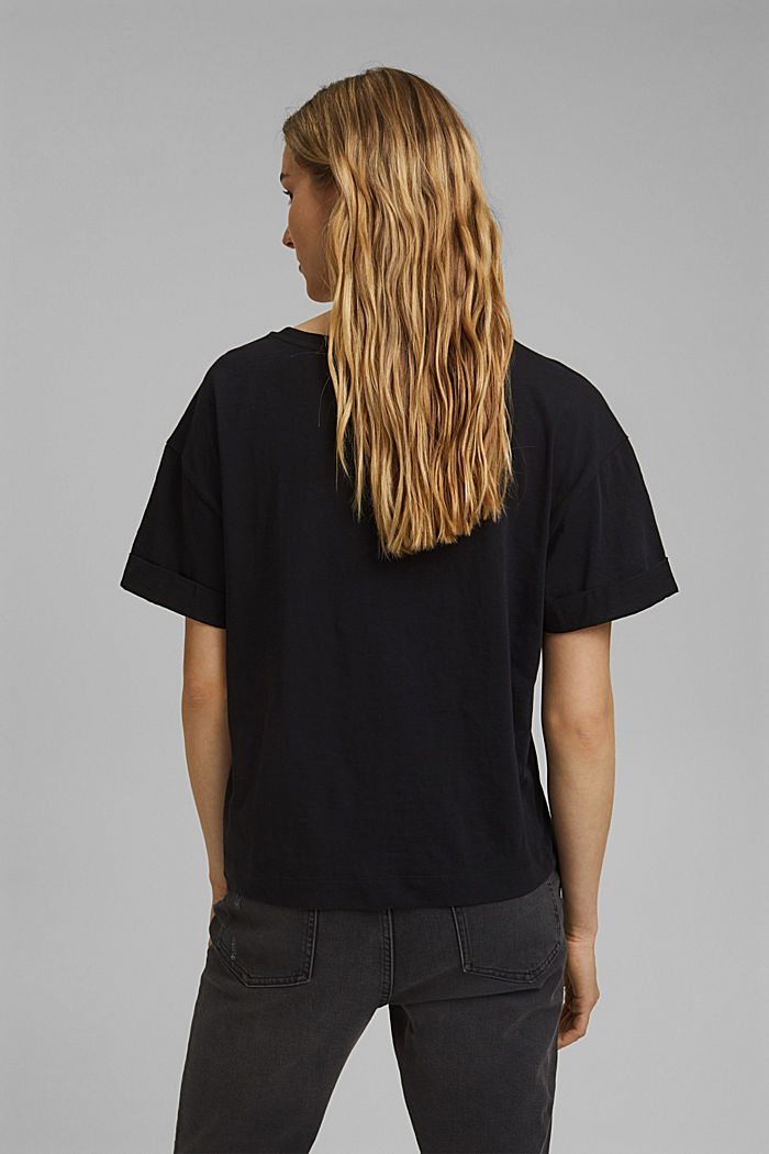 T-Shirt aus 100% Bio-Baumwolle, BLACK, detail image number 3