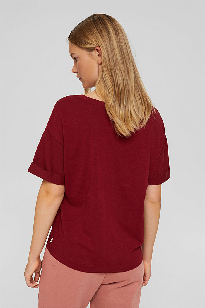 T-Shirt aus 100% Bio-Baumwolle, DARK RED, detail image number 3