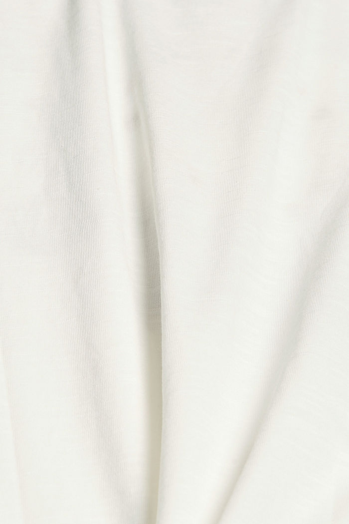 T-shirt con ricamo, cotone biologico, OFF WHITE, detail image number 4