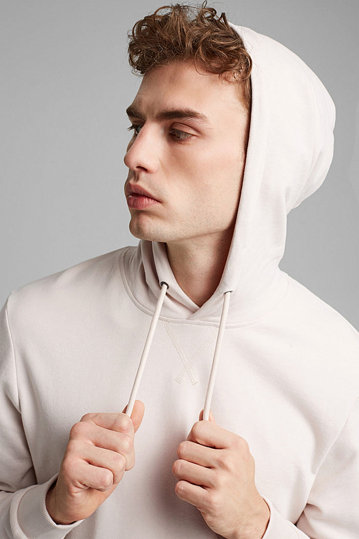Hooded sweatshirt in sustainable cotton, CREAM BEIGE, detail image number 5