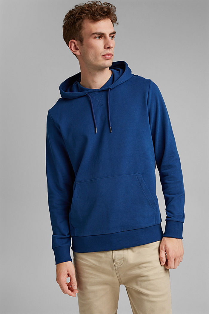 Hooded sweatshirt in sustainable cotton, DARK BLUE, detail image number 0