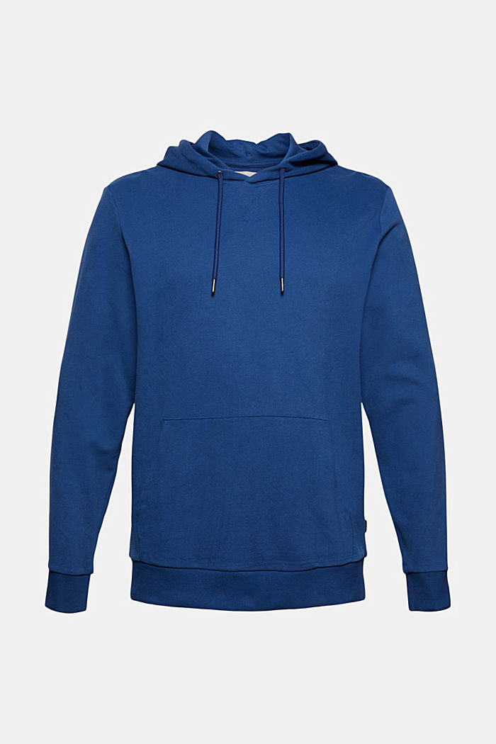 Hooded sweatshirt in sustainable cotton, DARK BLUE, overview