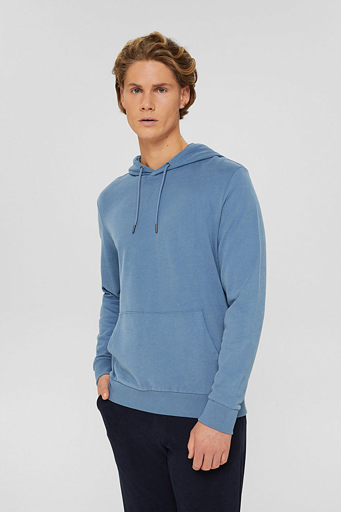 Hooded sweatshirt in sustainable cotton, BLUE, detail image number 0