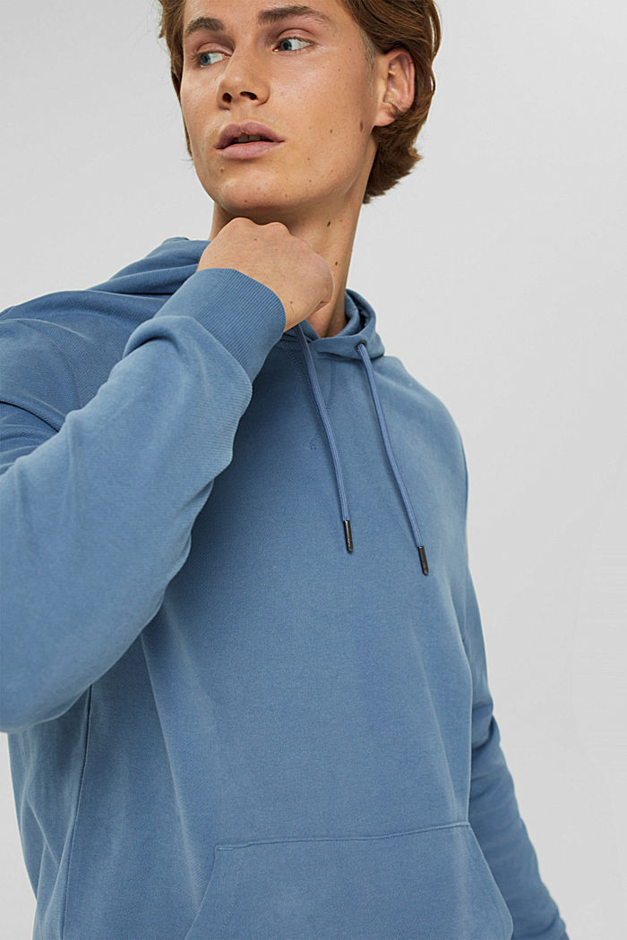 Hooded sweatshirt in sustainable cotton, BLUE, detail image number 4