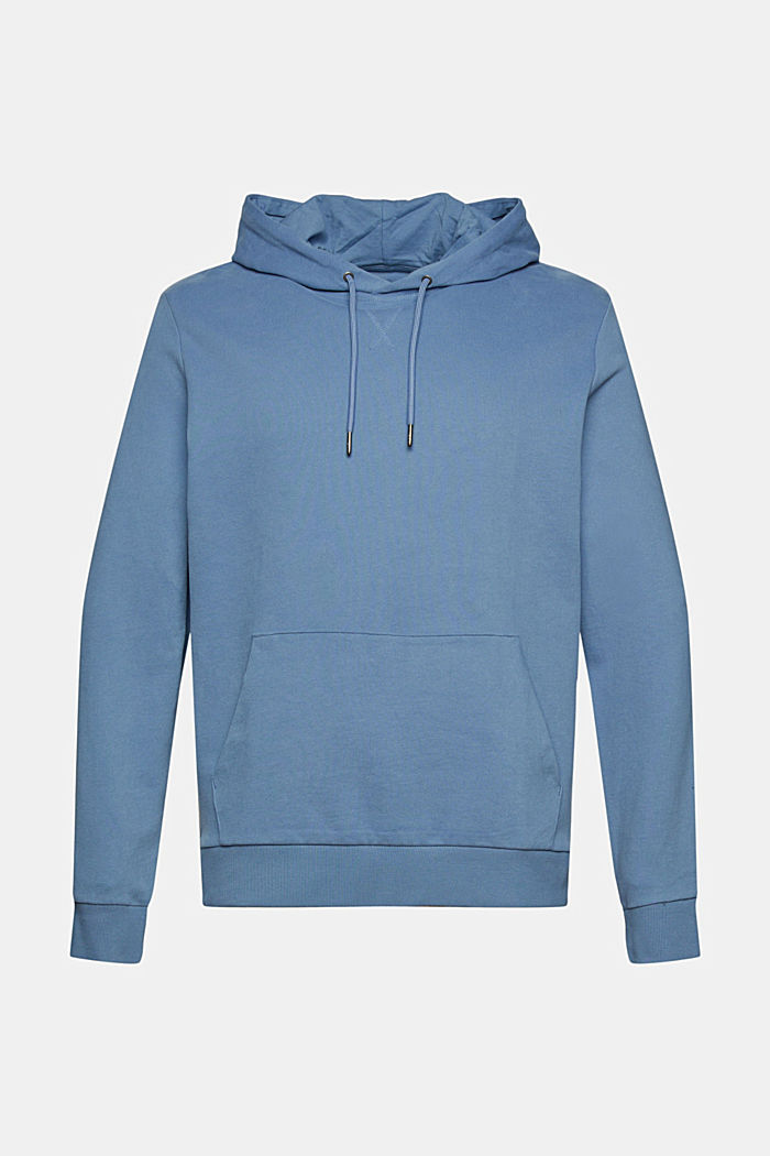 Hooded sweatshirt in sustainable cotton, BLUE, overview