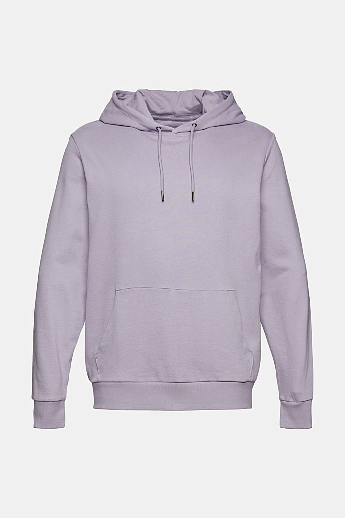 Hooded sweatshirt in sustainable cotton, MAUVE, overview