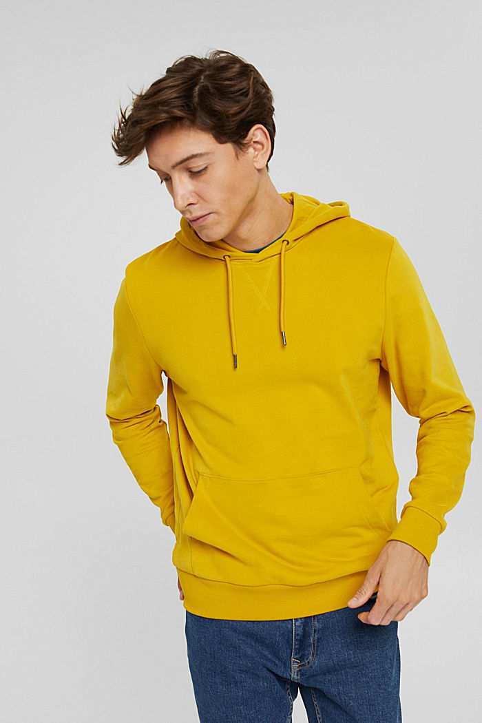 Hooded sweatshirt in sustainable cotton, YELLOW, detail image number 0
