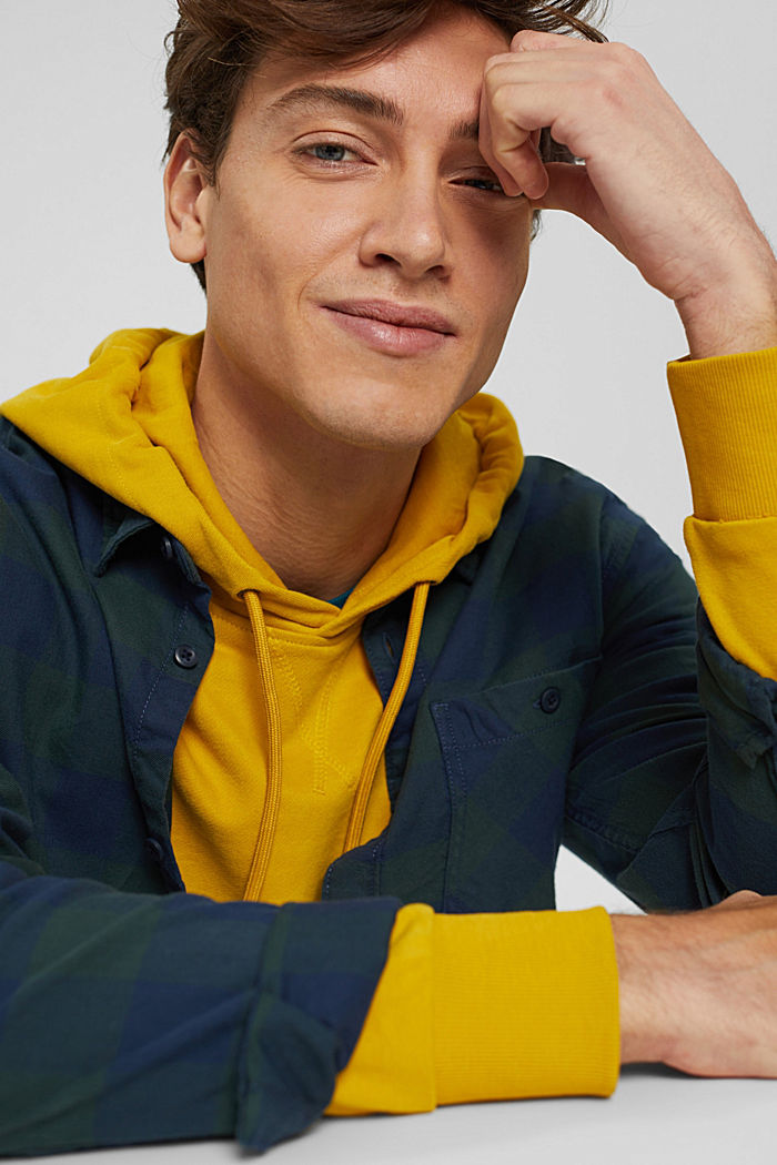 Hooded sweatshirt in sustainable cotton, YELLOW, detail image number 5