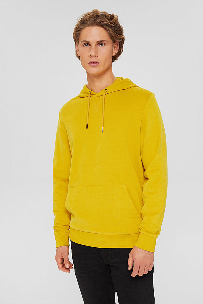 Hooded sweatshirt in sustainable cotton, YELLOW COLORWAY, detail image number 0