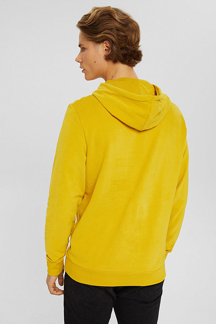 Hooded sweatshirt in sustainable cotton, YELLOW COLORWAY, detail image number 3