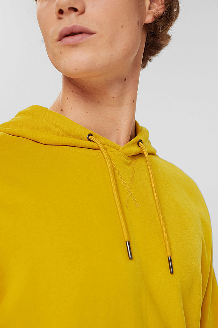 Hooded sweatshirt in sustainable cotton, YELLOW COLORWAY, detail image number 2