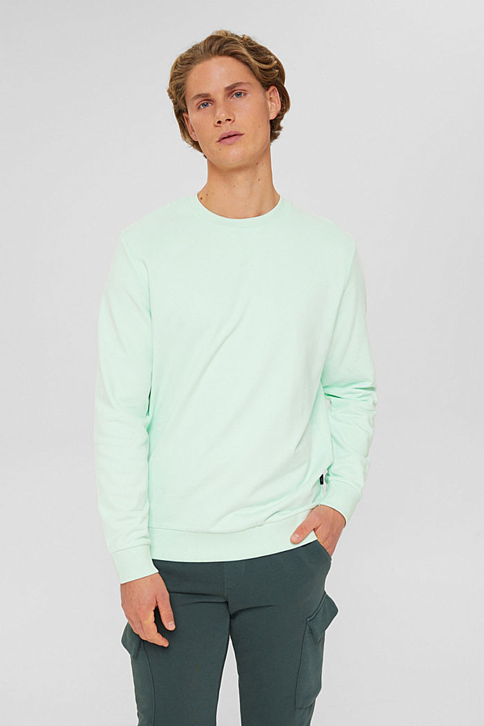 Sweatshirt made of sustainable cotton, LIGHT AQUA GREEN, detail image number 0