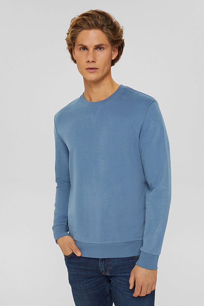 Sweatshirt van duurzaam katoen, BLUE, overview