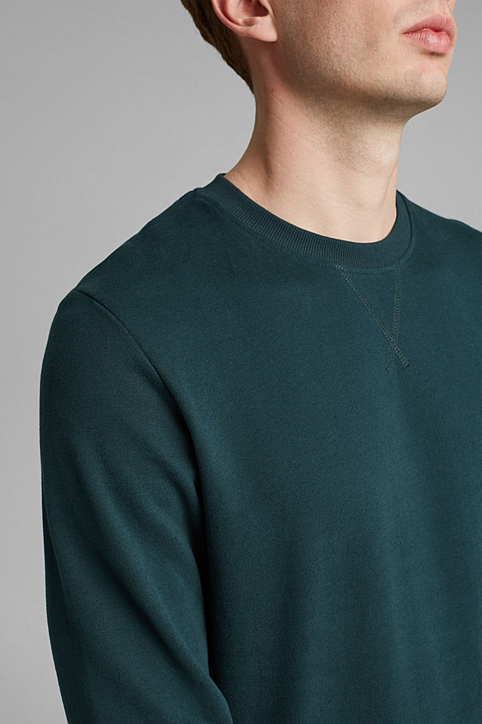 Sweatshirt made of sustainable cotton, TEAL GREEN, detail image number 2