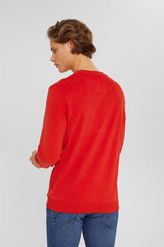 Sweatshirt van duurzaam katoen, RED ORANGE, detail image number 3