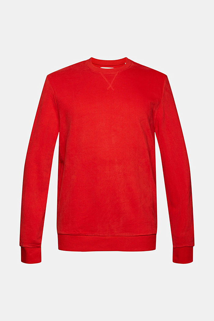 Sweatshirt van duurzaam katoen, RED ORANGE, detail image number 7