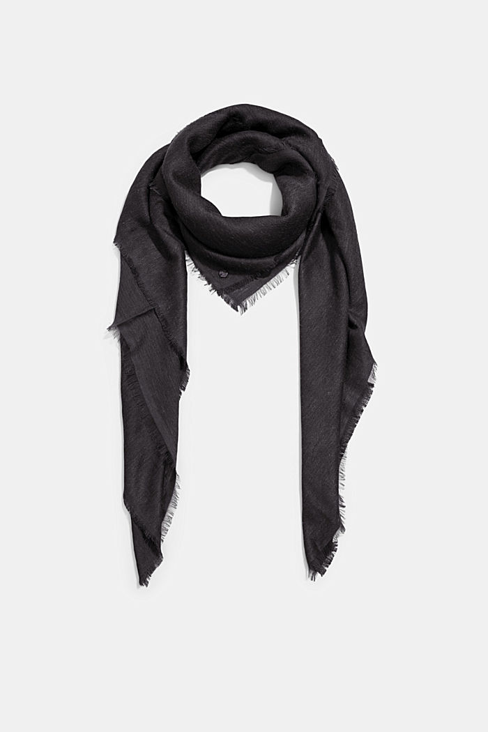 Scarf with LENZING™ ECOVERO™, BLACK, detail image number 0
