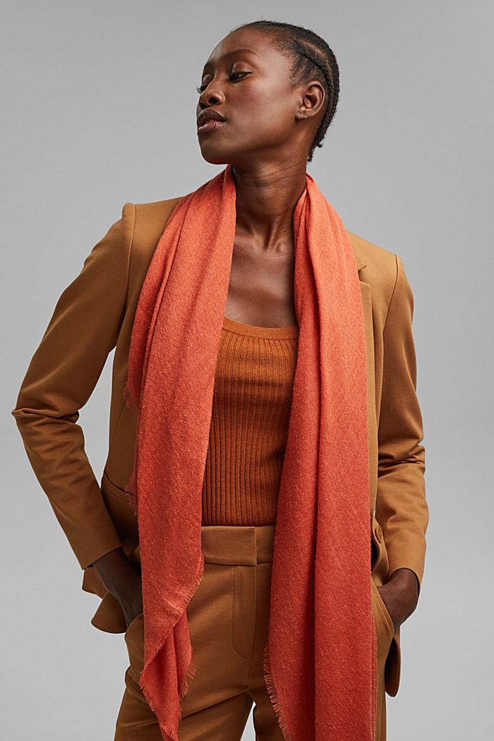 Scarf with LENZING™ ECOVERO™, TERRACOTTA, detail image number 1