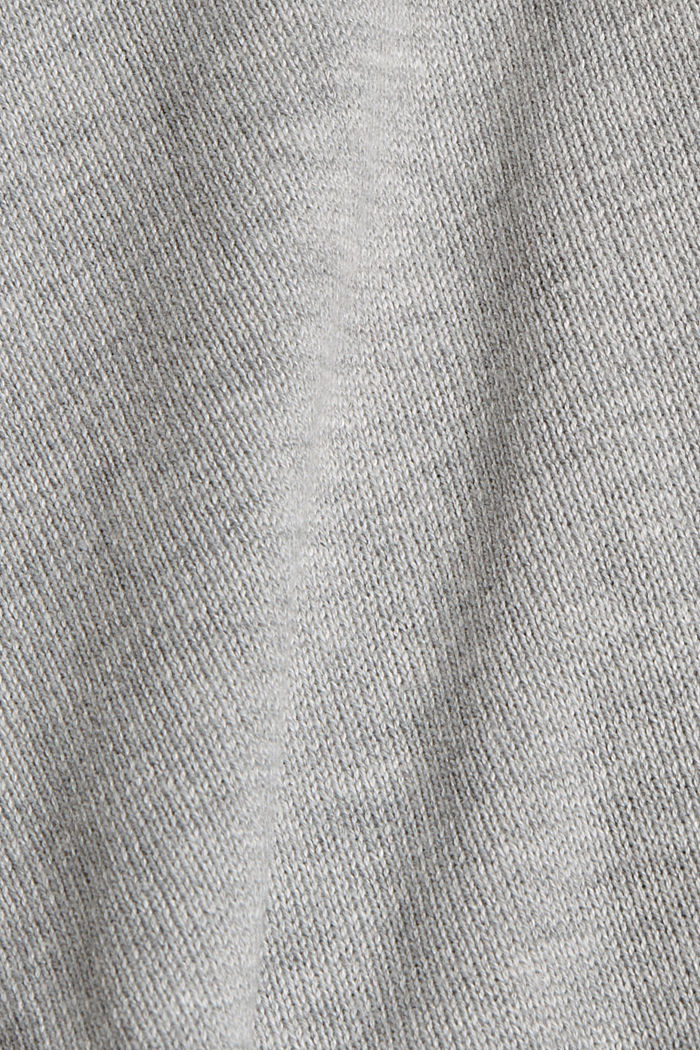 Con lana: poncho a maglia con bordi sfrangiati, LIGHT GREY, detail image number 2