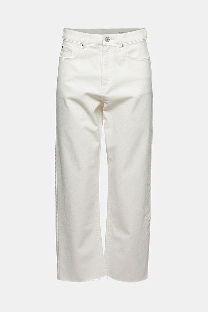 Pantalón tobillero de corte relajado con acabado de lavado, algodón ecológico, OFF WHITE, detail image number 6