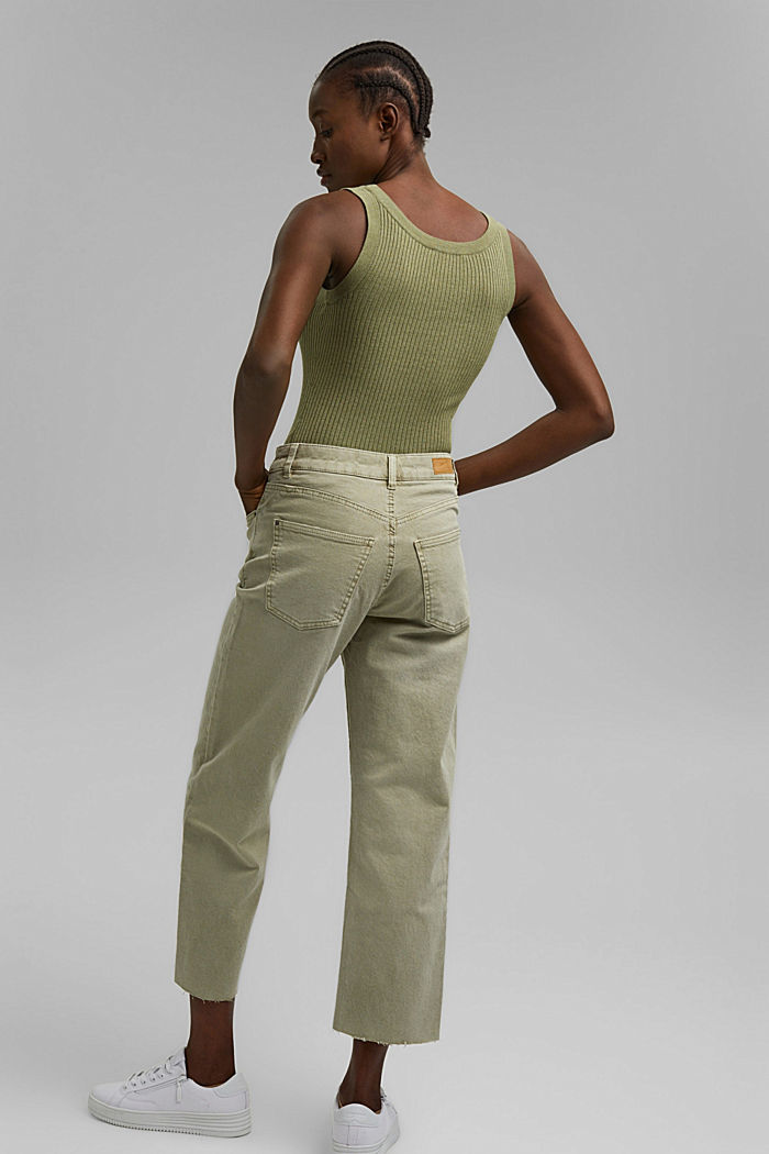 Pantaloni 7/8 rilassati dal look slavato, cotone biologico, PASTEL GREEN, detail image number 3