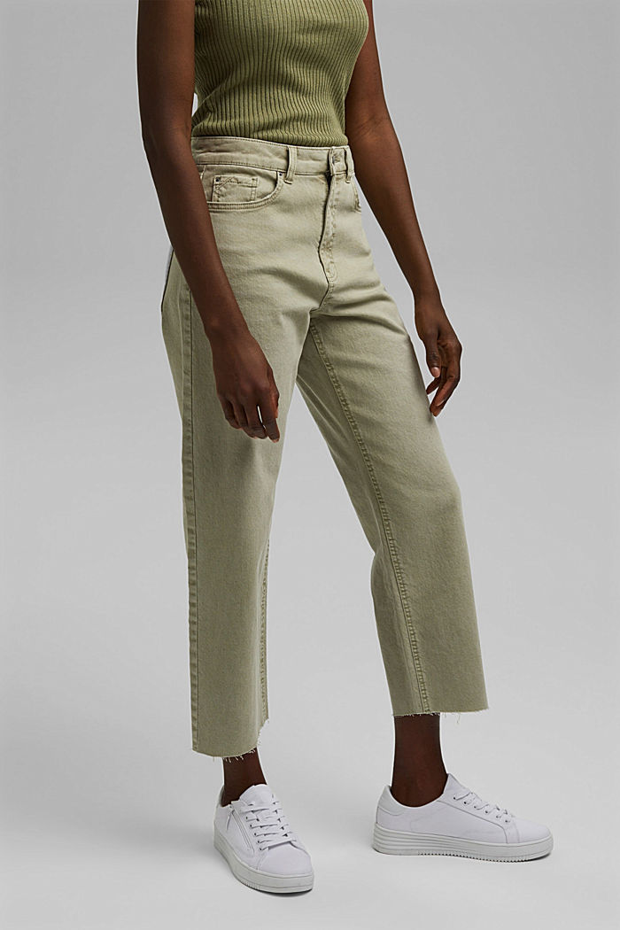 Pantaloni 7/8 rilassati dal look slavato, cotone biologico, PASTEL GREEN, detail image number 6