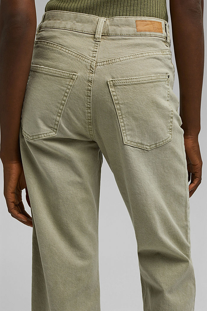 Pantaloni 7/8 rilassati dal look slavato, cotone biologico, PASTEL GREEN, detail image number 5