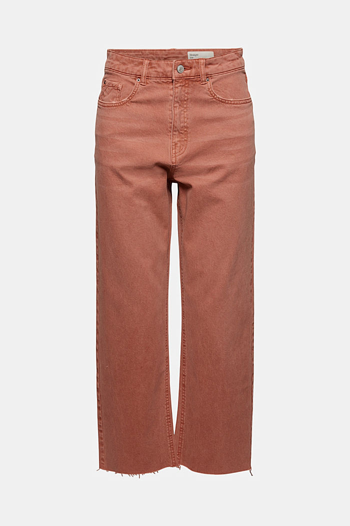 Relaxed 7/8-length trousers in a garment-washed look, organic cotton