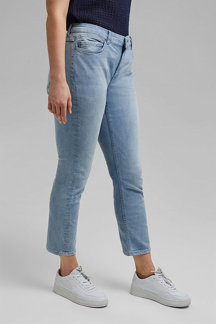 CURVY 7/8-Jeans mit hohem Bund, Bio-Baumwolle