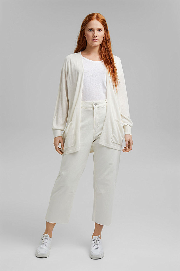 High-waisted cropped jeans, organic cotton, OFF WHITE, detail image number 5