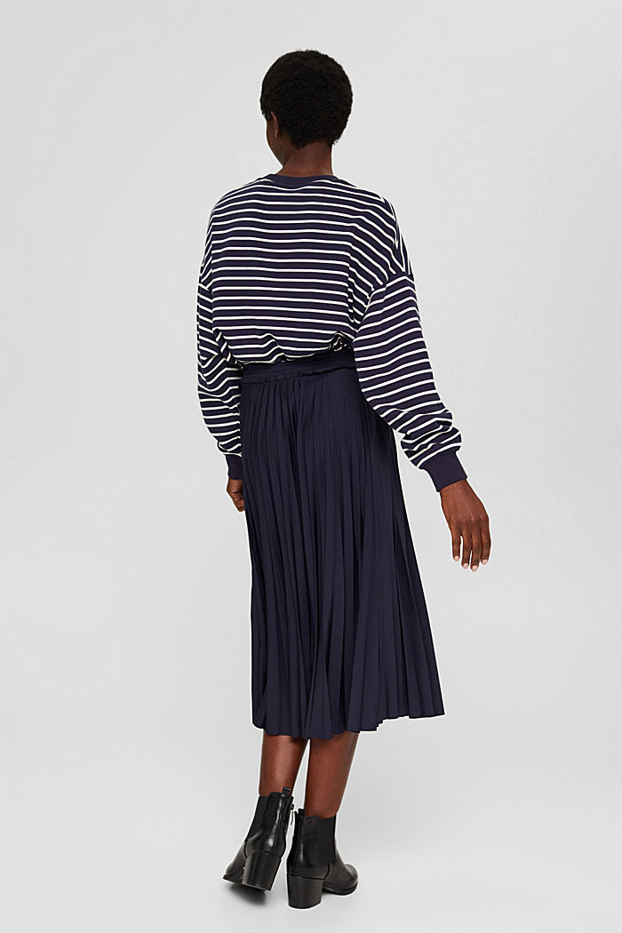 Pleated midi skirt, NAVY, detail image number 3