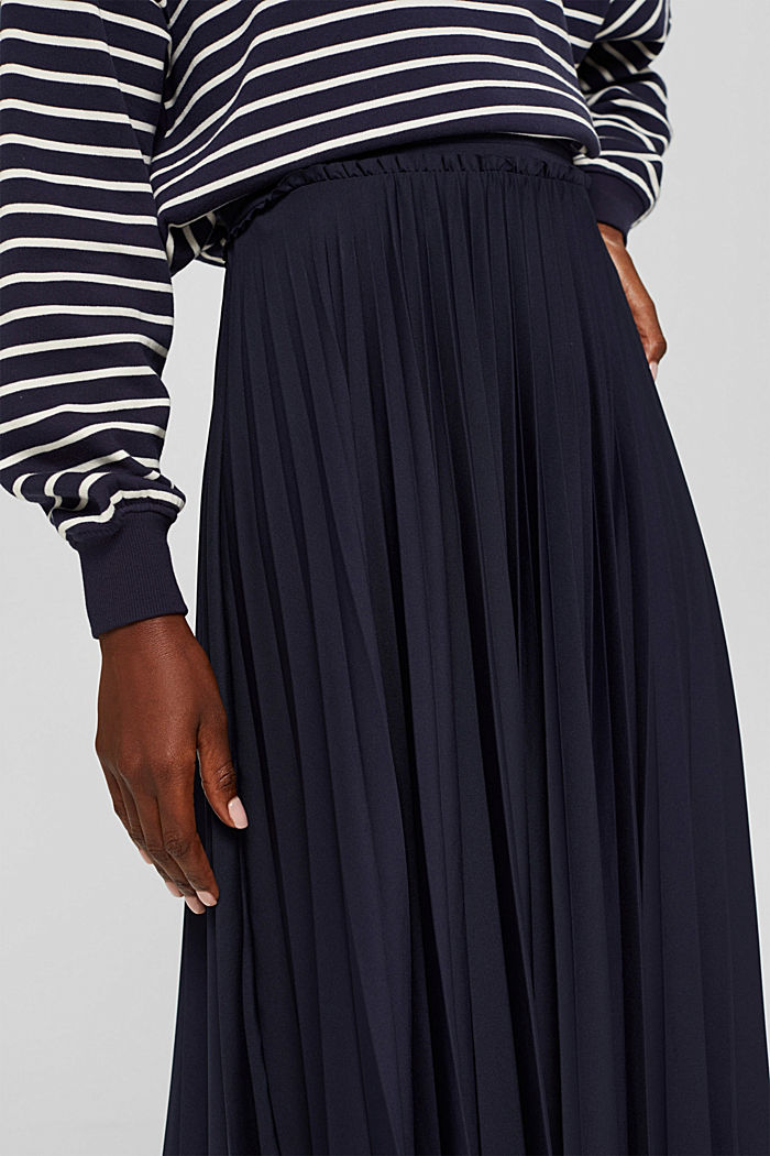 Pleated midi skirt, NAVY, detail image number 2