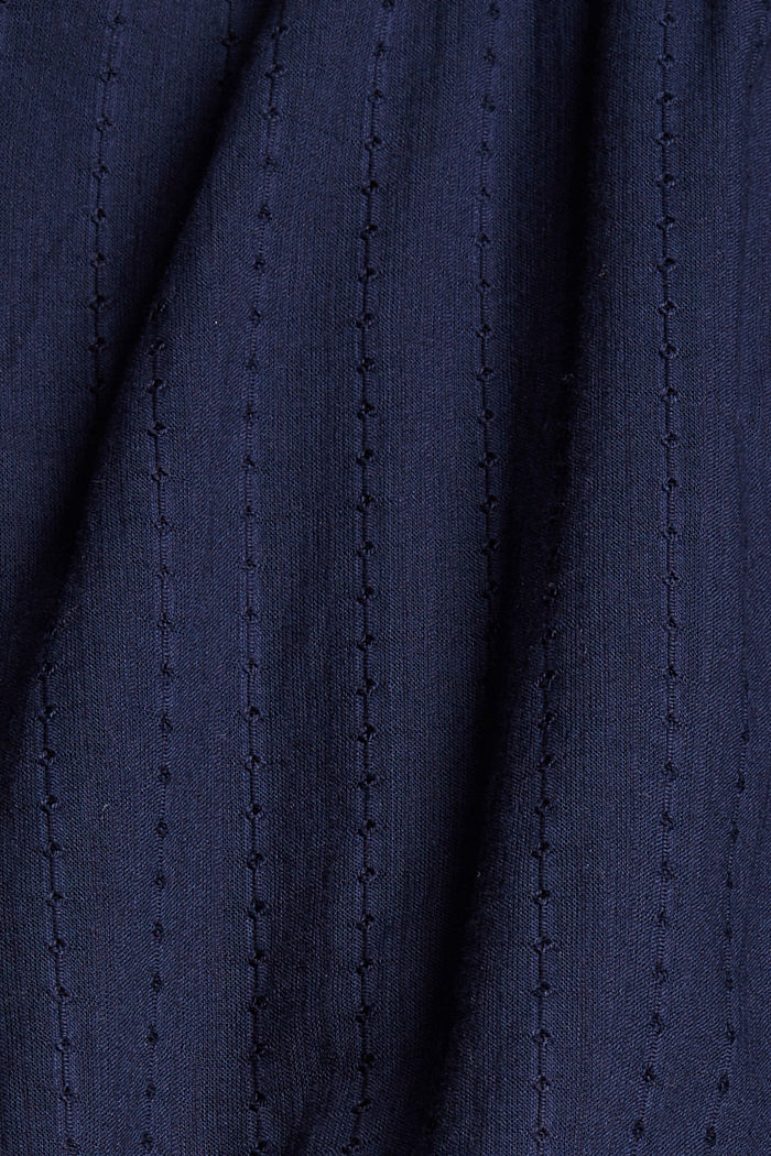 Blouse with woven texture made of 100% cotton, NAVY, detail image number 4