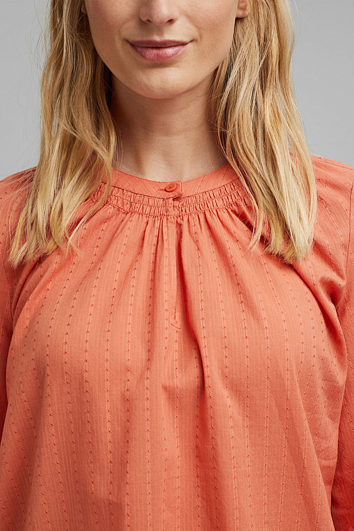 Blouse with woven texture made of 100% cotton, BLUSH, detail image number 2