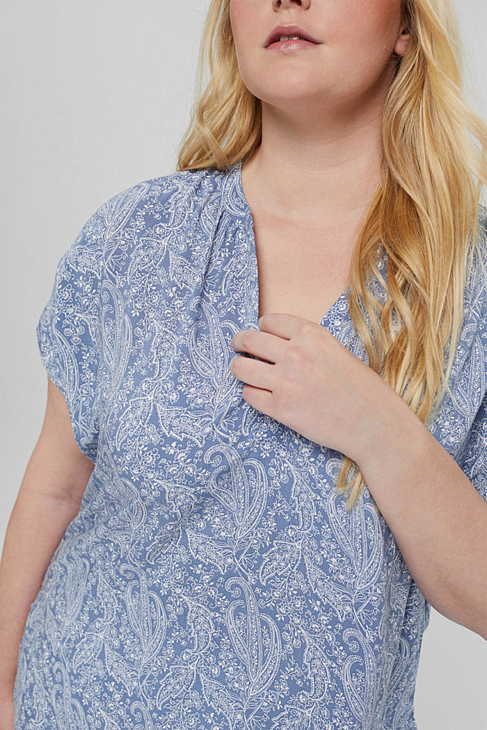 CURVY Top blusato in LENZING™ ECOVERO™, PASTEL BLUE, detail image number 2