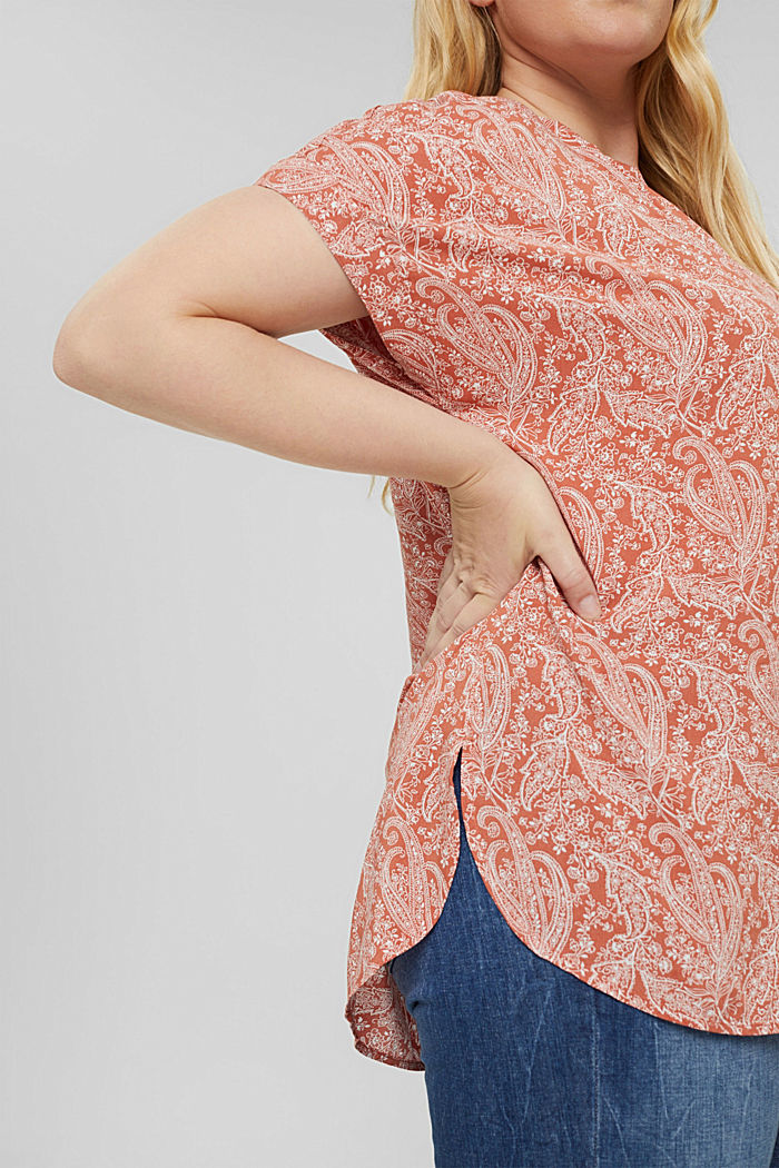 CURVY Top blusato in LENZING™ ECOVERO™, BLUSH, detail image number 1
