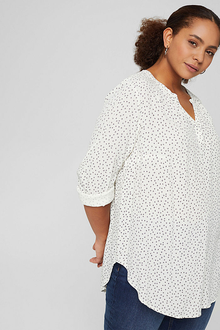 CURVY - Blusa estilo túnica en LENZING™ ECOVERO™, OFF WHITE, overview