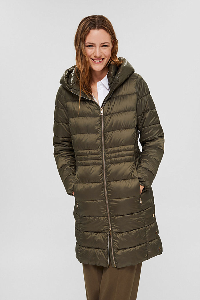 Recycled: quilted coat with 3M™ Thinsulate™, DARK KHAKI, detail image number 0